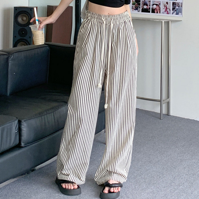 젤루나 여성용 스트라이프 와이드 밴딩 바지 BT-05
