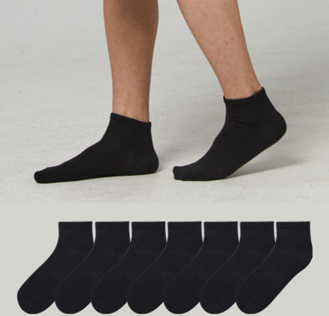 스위스밀리터리 남성용 데일리 스포츠 커버 양말 8켤레, 블랙, 1세트