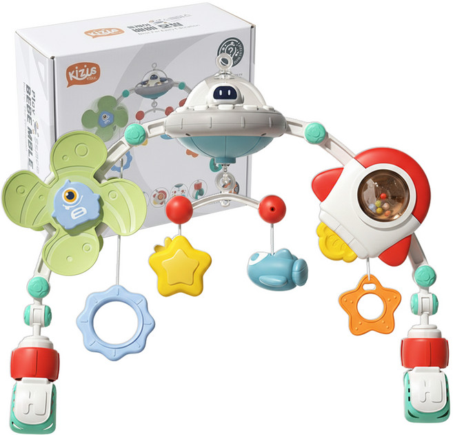 키저스 플레이 베베 유모차 모빌, 화이트스페이스, 1개