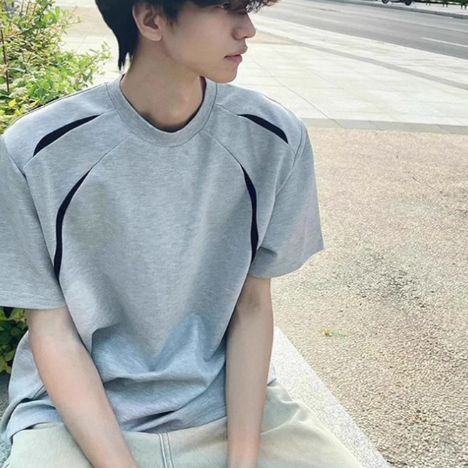 JTL 男款拼接高階短袖T恤
