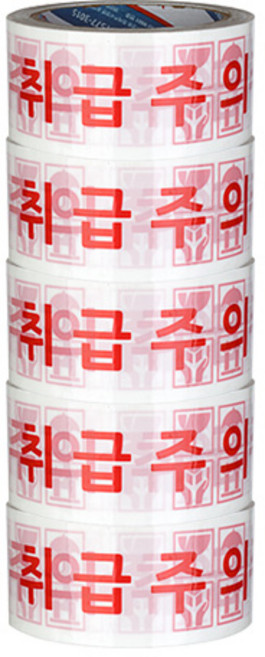 대박테이프 취급주의 로고 박스테이프 50m, 5개