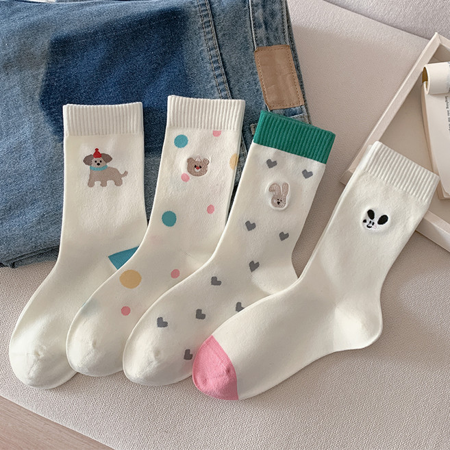 메키 주니데이 여성용 캔디소다 양말 4종 세트