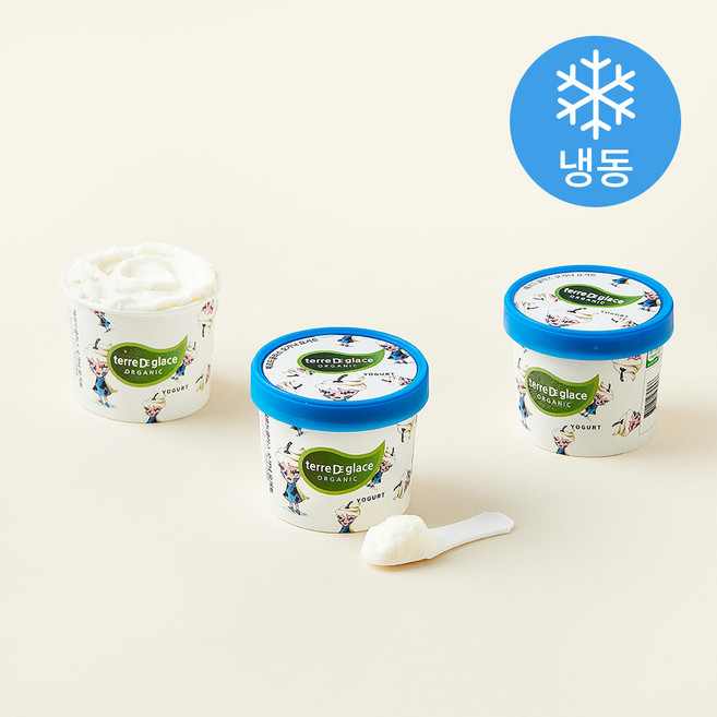 떼르드글라스 유기농 인증 컵 아이스크림 요거트 (냉동), 90ml, 1개입, 3개