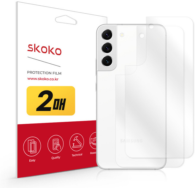 스코코 휴대폰 유광 후면 외부보호필름 2매, 1개
