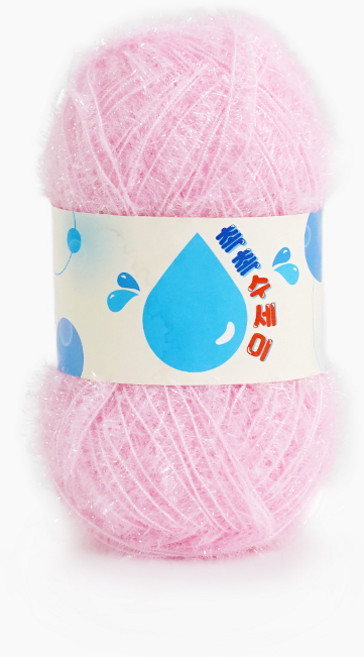 쎄비 촉촉 수세미 뜨개실, 베이비핑크, 1개