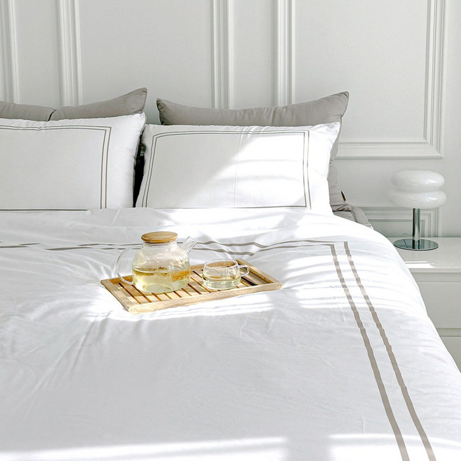 루시드슬립 국내산 갤러리 호텔식 옥수수솜 무봉제 차렵이불 세트