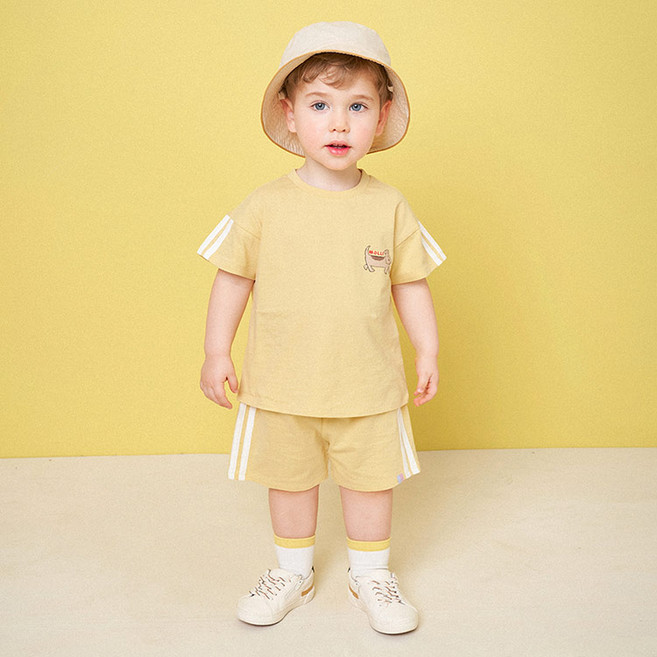 mollimelli 童款狗狗鮮豔色系短袖套裝