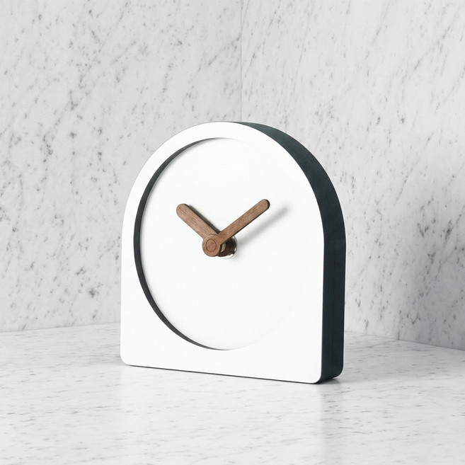 mooqs 무소음 우드 탁상시계 B, 화이트