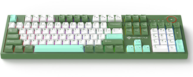지데빌 MX 체리 저소음 기계식 RGB 게이밍 유선 일반형 키보드, 아미 그린, G915 PRINCE, 적축