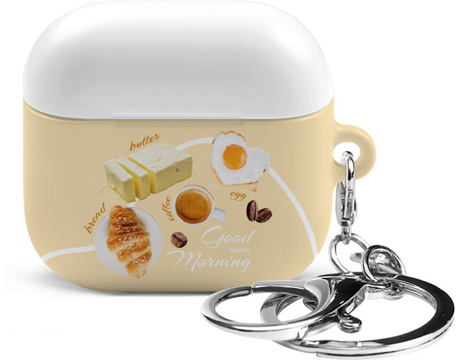 아이무이 시즌2 에어팟4 키링 하드 케이스, 모닝, 1개