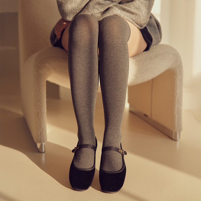 NUKKNUKK 소프트 코튼 롱 오버 니삭스