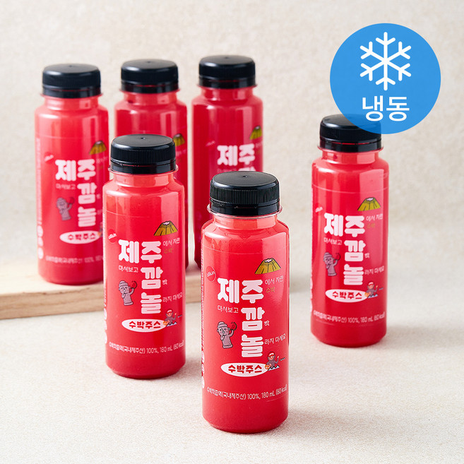 제주깜놀 수박주스 (냉동), 6개, 180ml