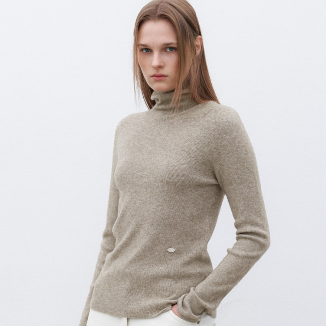 아틀리에나인 여성용 에센셜 홀 가먼트 슬림 리브드 니트 T-7157