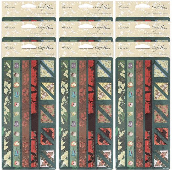 데어리즈 다꾸 일러스트 동물 친구들 펄 스티커 C, 9개, 혼합색상