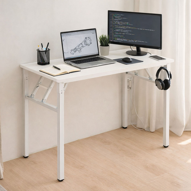 가구느낌 베스트 책상, 화이트 + 화이트