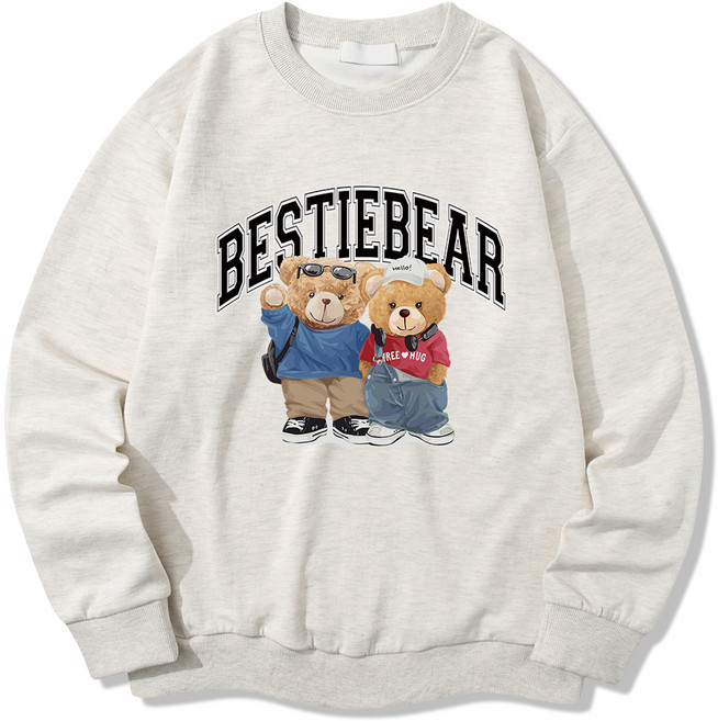 ILLUSO 男女通用 特殊雙面布料 Bestie Bear 標準版型 大學T