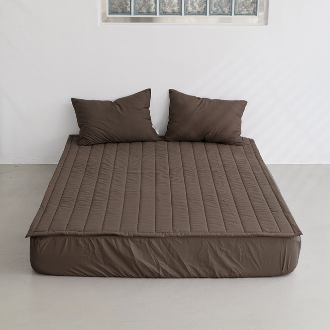 믹스앤매치 로이 고정밴딩 침대패드, 코코아브라운