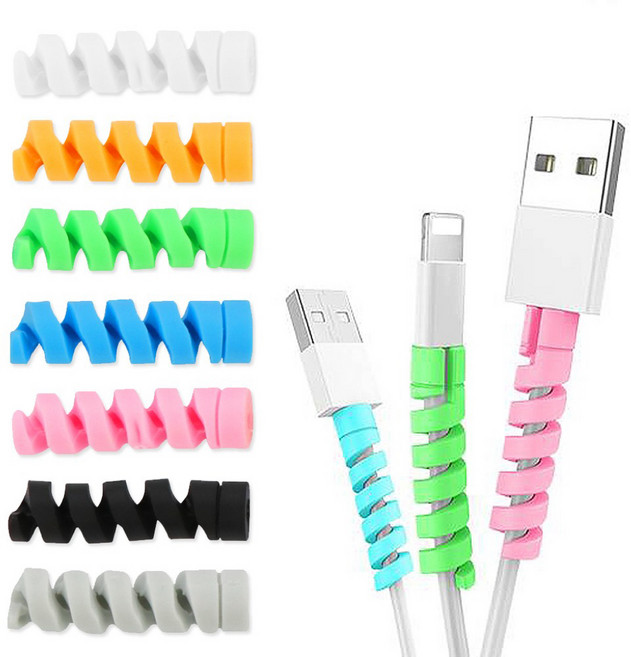 파이 휴대폰 충전 케이블 파손 방지 보호 슬리브, 랜덤발송, 10개