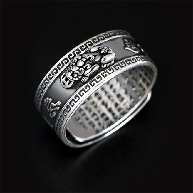 젤루나 재물운 사업운 각인 반야심경 비휴 반지 B-62