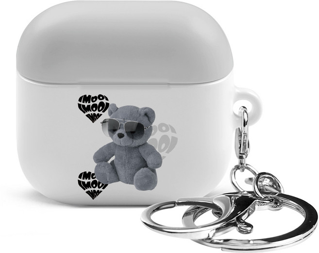 아이무이 시즌2 에어팟4 키링 하드 케이스, 시크베어, 1개