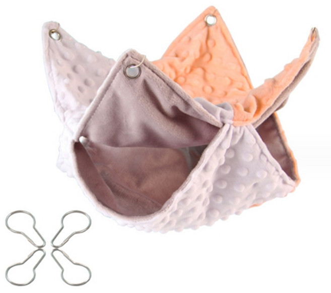 데이소이 포근포근 엠보 2단 소동물 해먹 20 x 20 cm, 02 화이트오렌지 단모, 1개