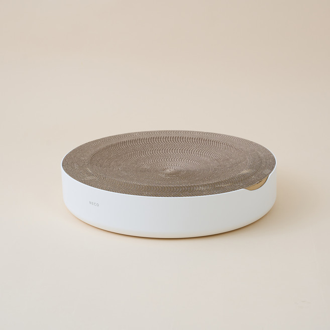 Natural Core 自然核心 貓咪 NECO 圓形貓抓板, 1個, 香草白