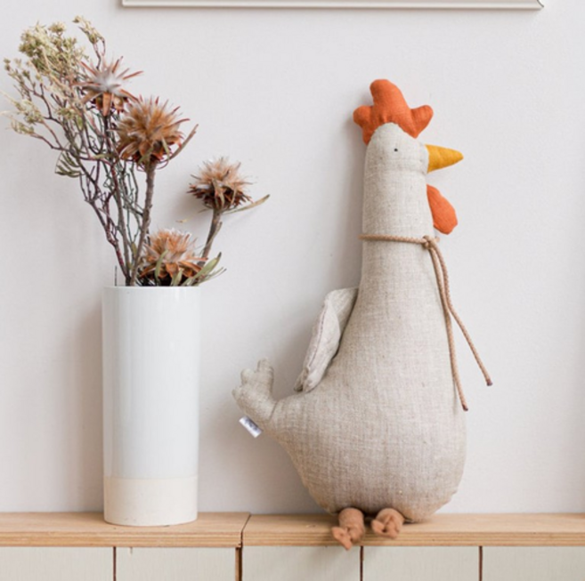 네이처타임즈 INS 코튼 린넨 애착인형, 치킨, 1개