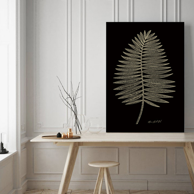 마니앤솔 포스터 액자테이블 특대, 골드야자잎