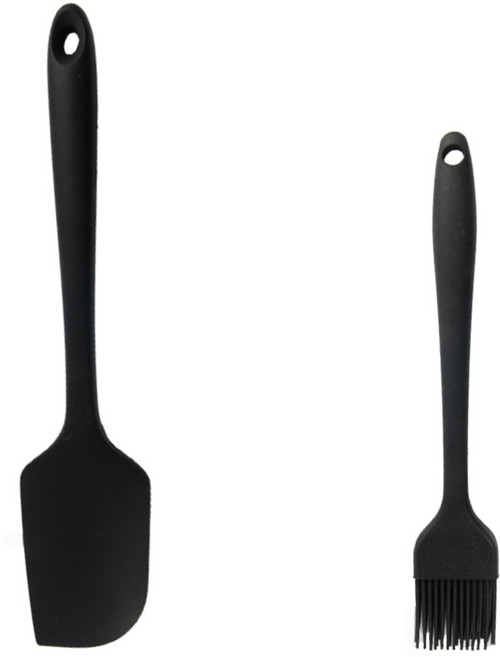 아이메이트 실리콘 다용도 주걱 + 브러쉬, 블랙, 1세트