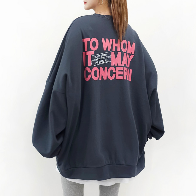 Sweet Pink 女款 Worry 大尺碼 長袖 大學T
