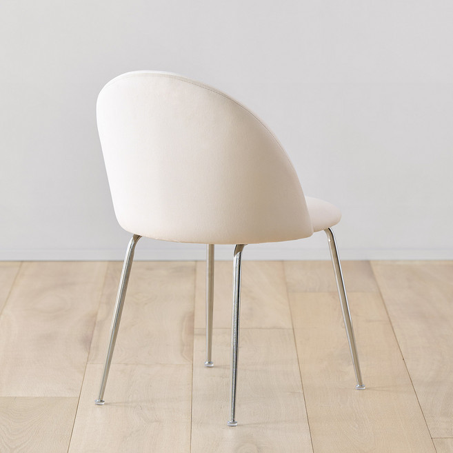 룸앤홈 그레네 크롬체어, 아이보리, 2개