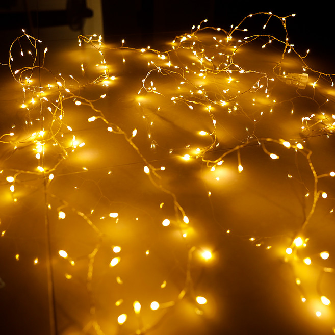 21세기트랜드 와이어 폭죽 지네 줄조명 1600구, 실버와이어 + 옐로우, 48m, 1개