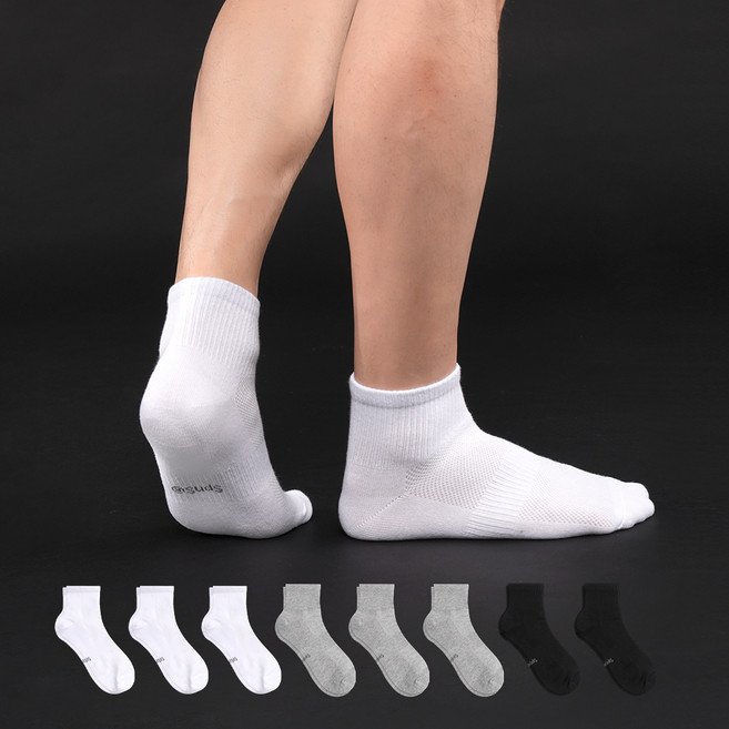 삭피엔스 남성용 데오프리 쿨 메쉬 서포트 밴드 단목 양말 8켤레 세트