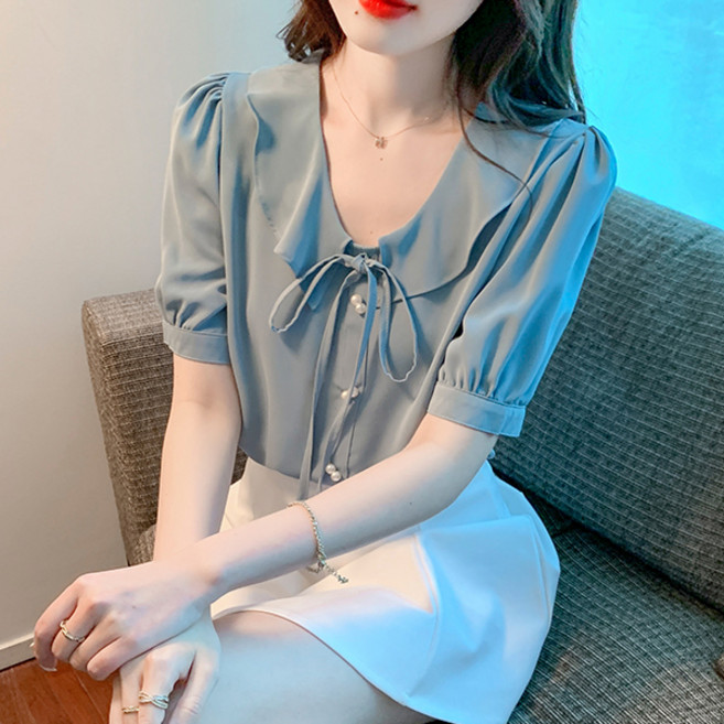 POPLARNC 女款 Chirini 荷葉邊領襯衫 P26SMBL030639