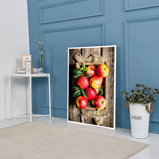 마니앤솔 높이조절 액자테이블 대, 탁자위사과