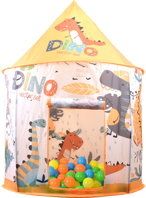 오즈토이 다이노 인디언 텐트 하우스 놀이집 + 볼풀공 50p 세트, 혼합색상, 1세트