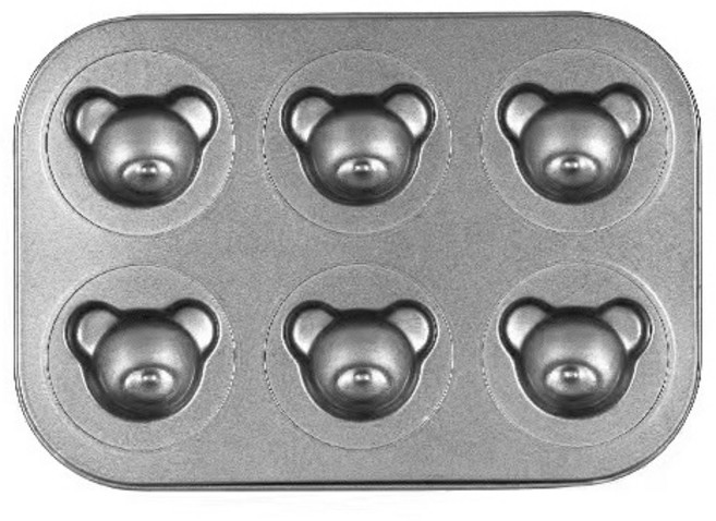 고급 실리콘 코팅 곰돌이 팬 6구 MP090, 1개