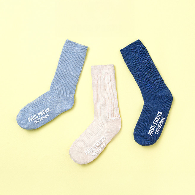 폴프랜즈 원사이즈 무지 양말 3켤레 세트