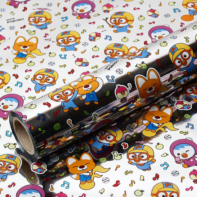 위드 뽀로로 증착롤 포장지 중 37.5cm x 12m, 실버, 1개