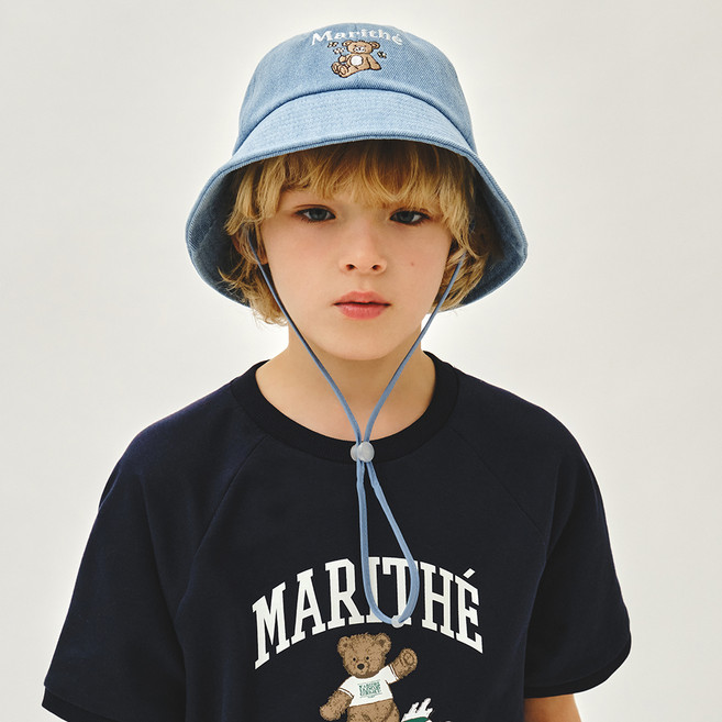 MaritheFrancoisGirbaud BEAR EMBROIDERY ROUND BUCKET HAT