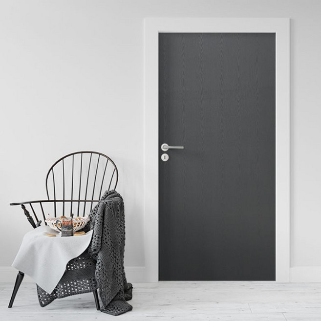 로즈로사 현관문 방문 시트지 2p, 22페인티드우드다크그레이(SM077), 100 x 210 cm