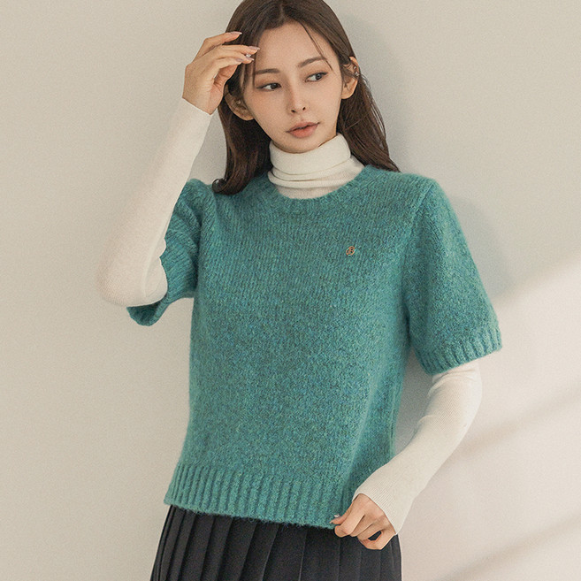 부루앤쥬디 여성용 솔리드기본폴라 슬림 티셔츠 BBQKPO015C