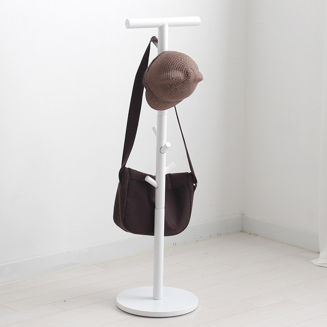 올리빙 원목 스탠드 가방 걸이, 화이트