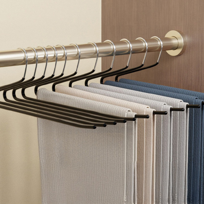 솔브리빙 Z모양 자국방지 논슬립 바지걸이, 블랙, 10개