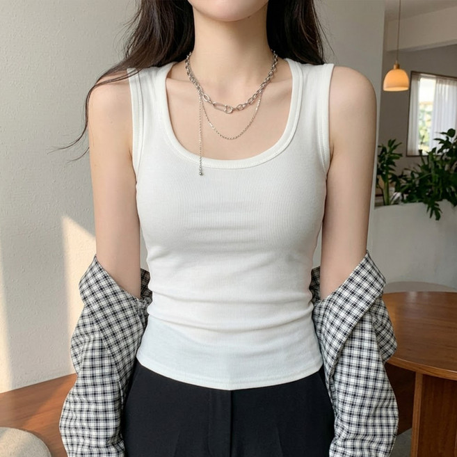 안다로미 여성용 넓은 어깨끈 심플 나시