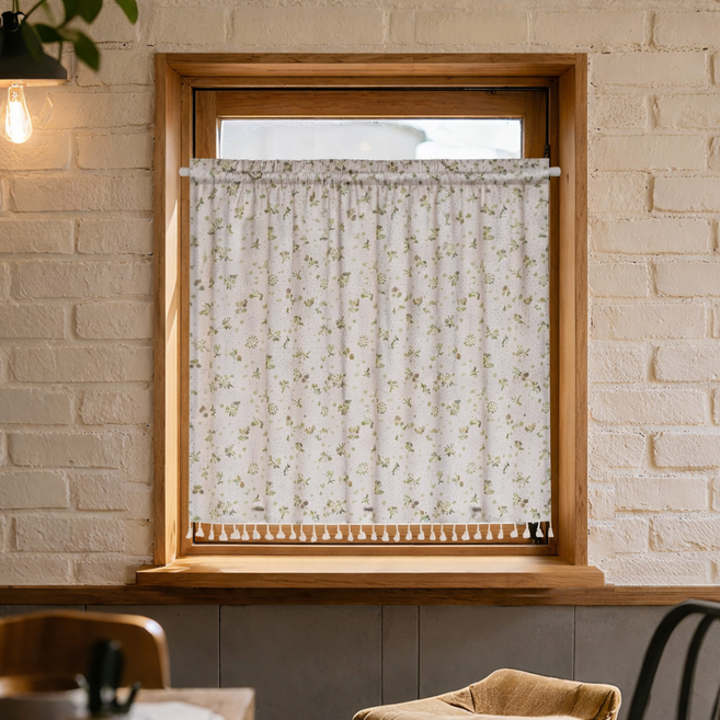 해온마켓 린넨 프린트 가리개 커튼