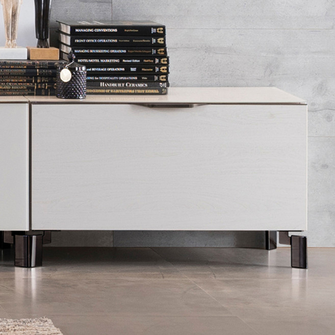 리바트 노빌레 상판유리 사이드장 방문설치, 화이트