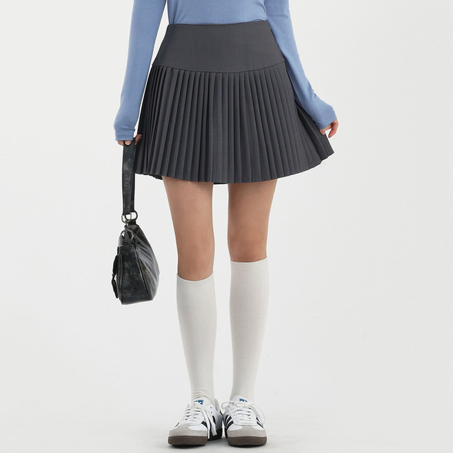 엘쏘 여성용 하이웨스트 플리츠 미니 스커트