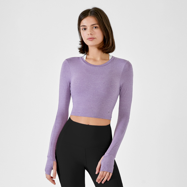 뮤브 컷앤소 슬리브 크롭 탑