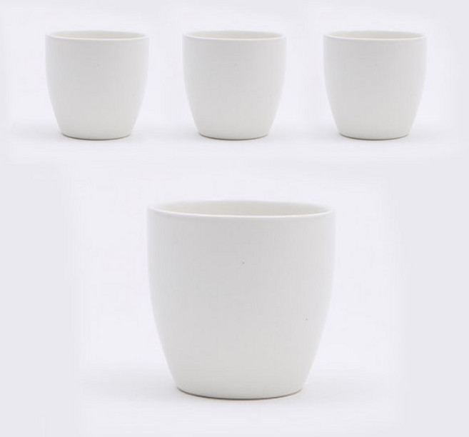 에라토 조약돌 도자기 물컵 280ml, 화이트, 4개